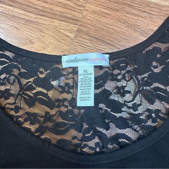 Ambiance Maternity Short Sleeve Black t-shirt | Maternity size XL - Picture 2 of 10